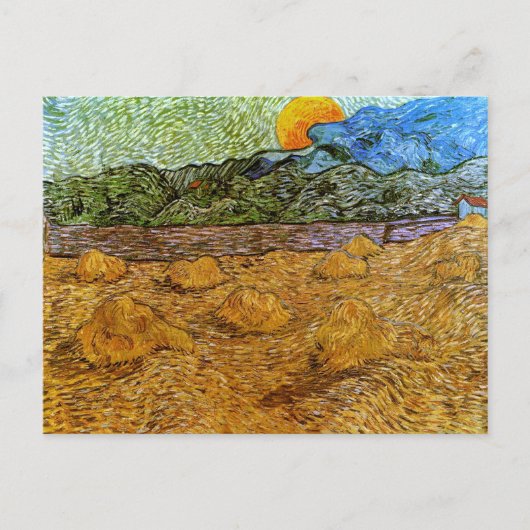 "Avondste landschap stijgend maan", Van Gogh Fine  Briefkaart (Voorkant)