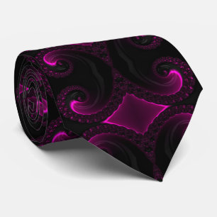 Avondstond Magenta Artistieke Fractale Kunst Stropdas