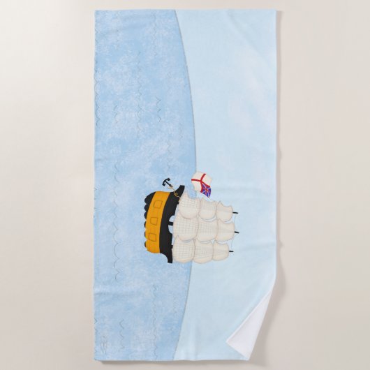 avonturen bij het Zee dat schepen koopt Strandlaken (Voorkant)