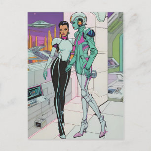Avonturen in een 25e-eeuws winkelcentrum briefkaart