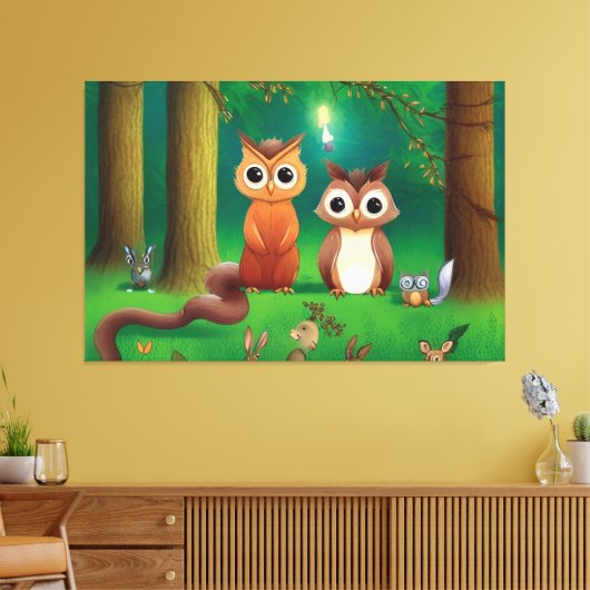 avonturen in het bos canvas afdruk (Insitu (Woonkamer))