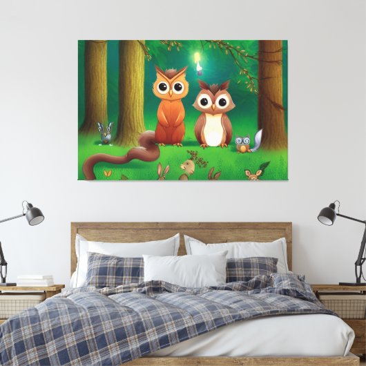avonturen in het bos canvas afdruk (Insitu (Slaapkamer))