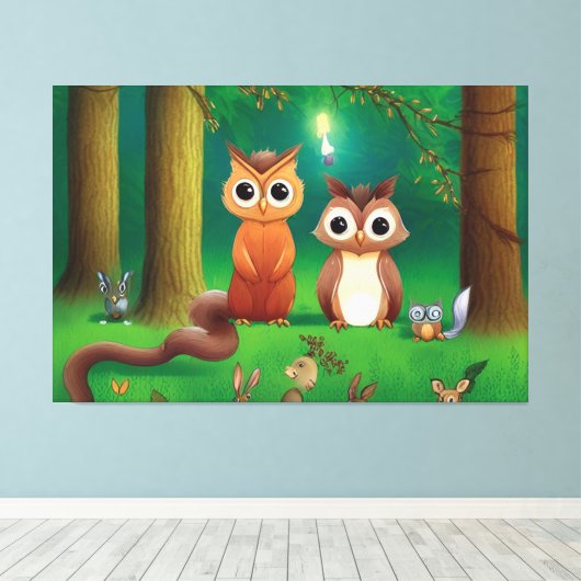 avonturen in het bos canvas afdruk (Insitu (Houten vloer))