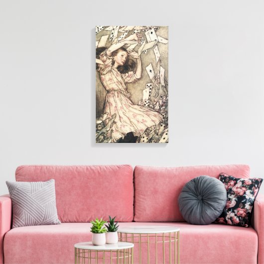  avonturen in Wonderland door Rackham Canvas Afdruk (Insitu (Woonkamer))