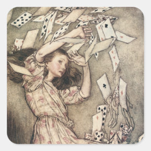  avonturen in Wonderland door Rackham Vierkante Sticker