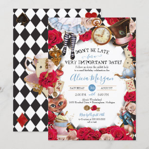 avonturen in Wonderland Mad Tea Party Birthday Kaart