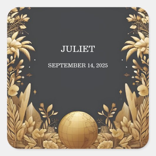 Avonturen Pas Boarding Pass Bruidsfeest Vierkante Sticker (Voorkant)