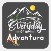 Avonturen vandaag vierkante sticker (Voorkant)