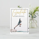 avontuur | Aankondiging gouden foto-Afstuderen (Staand voorkant)