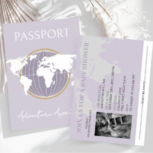 Avontuur Awaits Passport Baby shower Travel Kaart