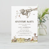 Avontuur Baby Shower Uitnodiging (Staand voorkant)