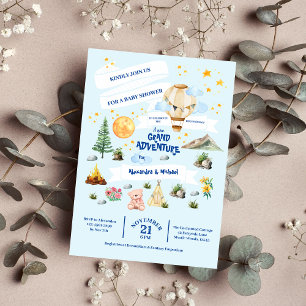 Avontuur Baby shower Waterverf Bomen Kaart