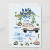 Avontuur Baby shower Waterverf Camper Kaart (Voorkant)