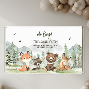 Avontuur Begin Bosdieren Baby Shower Spandoek