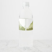 Avontuur Begin Forest Mountain Baby shower Waterfles Etiket (Achterkant)
