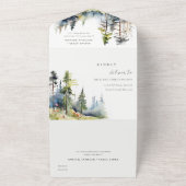 Avontuur Begin Pine Forest Landschap Trouwen All In One Uitnodiging (Buitenkant)