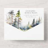 Avontuur Begin Pine Forest Landschap Trouwen All In One Uitnodiging (Achterkant)