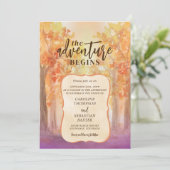 Avontuur Begin Rocky Mountain Bestemming Bruiloft Kaart (Staand voorkant)