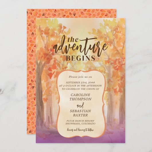Avontuur Begin Rocky Mountain Bestemming Bruiloft Kaart (Voorkant / Achterkant)