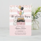 Avontuur begint Afscheid Uitnodiging (Staand voorkant)