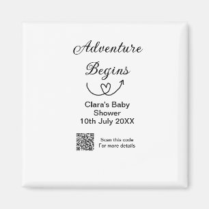 Avontuur begint baby shower scan QR code hart si Magneet