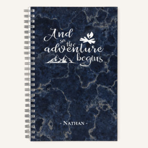 Avontuur Begint Elegant Travel Quote Gepersonalise Notitieboek