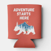 Avontuur begint hier Beer Silhouette Camping Blikjeskoeler (Achterkant)