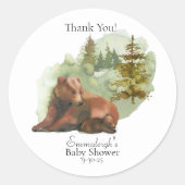 Avontuur begint rustieke Beren Dank u Ronde Sticker (Voorkant)