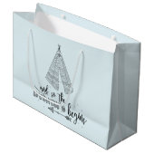 Avontuur Begint Teepee Baby shower Gift Bag Groot Cadeauzakje (Voorkant Gekanteld)