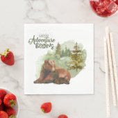 Avontuur begint Typografie Rustieke Beren Servet (Insitu)