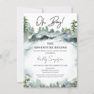 Avontuur begint Wilderness Scene Baby shower Kaart
