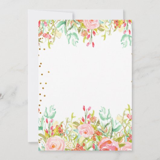 Avontuur Bloemen Bruids Douche Uitnodiging (Achterkant)