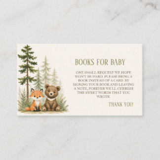 Avontuur Bos Kamperen Dieren Baby Shower Informatiekaartje