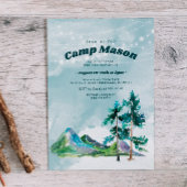 Avontuur Camping Sleepover Verjaardag Uitnodiging
