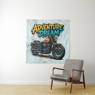 Avontuur Droomrit / Vintage Chopper Motorfiets Wandkleed