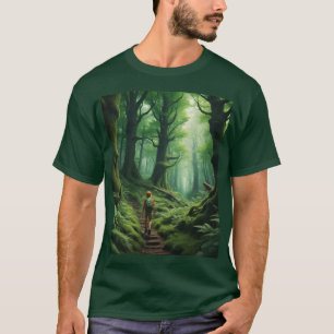 Avontuur in een diep groen bos t-shirt