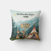 Avontuur Kerst Koppel Pasgetrouwd Personaliseren Kussen (Voorkant)