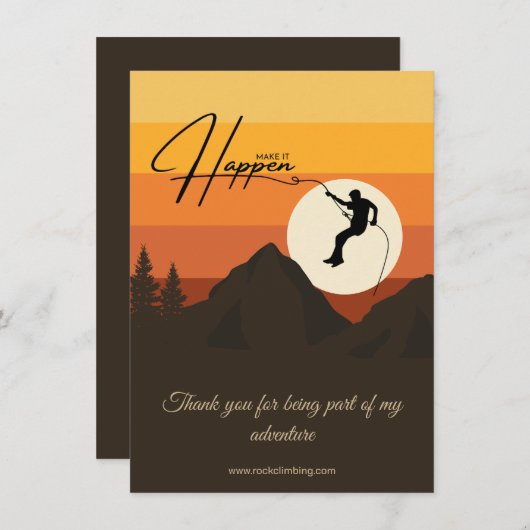 Avontuur klimmen berg zonsondergang dank u kaart (Voorkant / Achterkant)