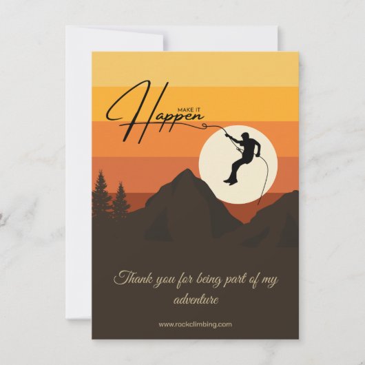 Avontuur klimmen berg zonsondergang dank u kaart (Voorkant)