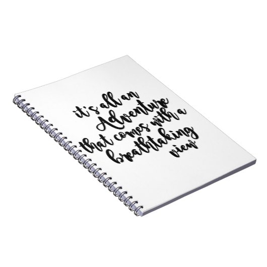 avontuur met adembenemend uitzicht zwart wit notitieboek (Rechterzijde)