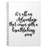 avontuur met adembenemend uitzicht zwart wit notitieboek (Voorkant)