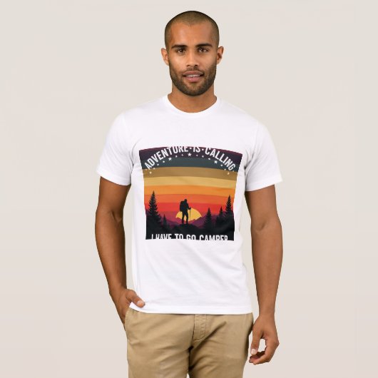 Avontuur noemt camping wandelen Natuur Sunset T-shirt (Voorkant volledig)