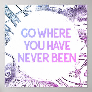  avontuur Ontdek het reizen van de Kaart Poster