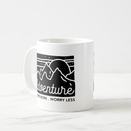 Avontuur Ontdek meer en minder zorgen Koffiemok (Voorkant links)