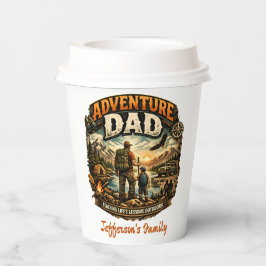 Avontuur Papa T-shirt – Vintage Outdoor Kamperen Papieren Bekers
