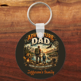 Avontuur Papa T-shirt – Vintage Outdoor Kamperen Sleutelhanger