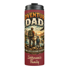 Avontuur Papa T-shirt – Vintage Outdoor Kamperen Thermosbeker