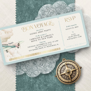 Avontuur Reizen Boarding Pass Afscheidsfeest Kaart