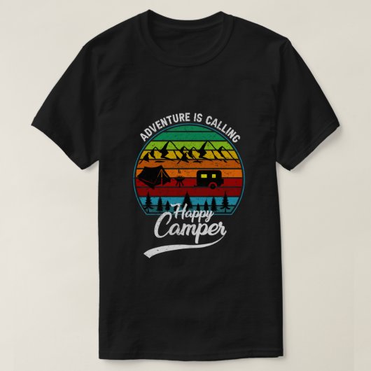 Avontuur roept – Happy Camping T-shirt (Design voorkant)