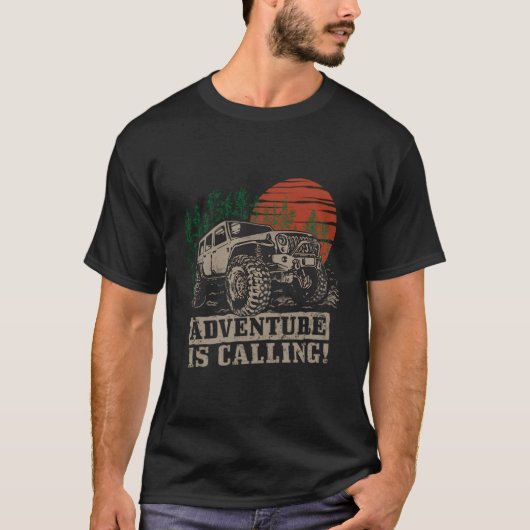 Avontuur roept Modderrit UTV SAS Offroad Retr T-shirt (Voorkant)